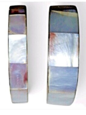 Vintage Purple MOP Abalone Bangle Bracelets Lot of 2